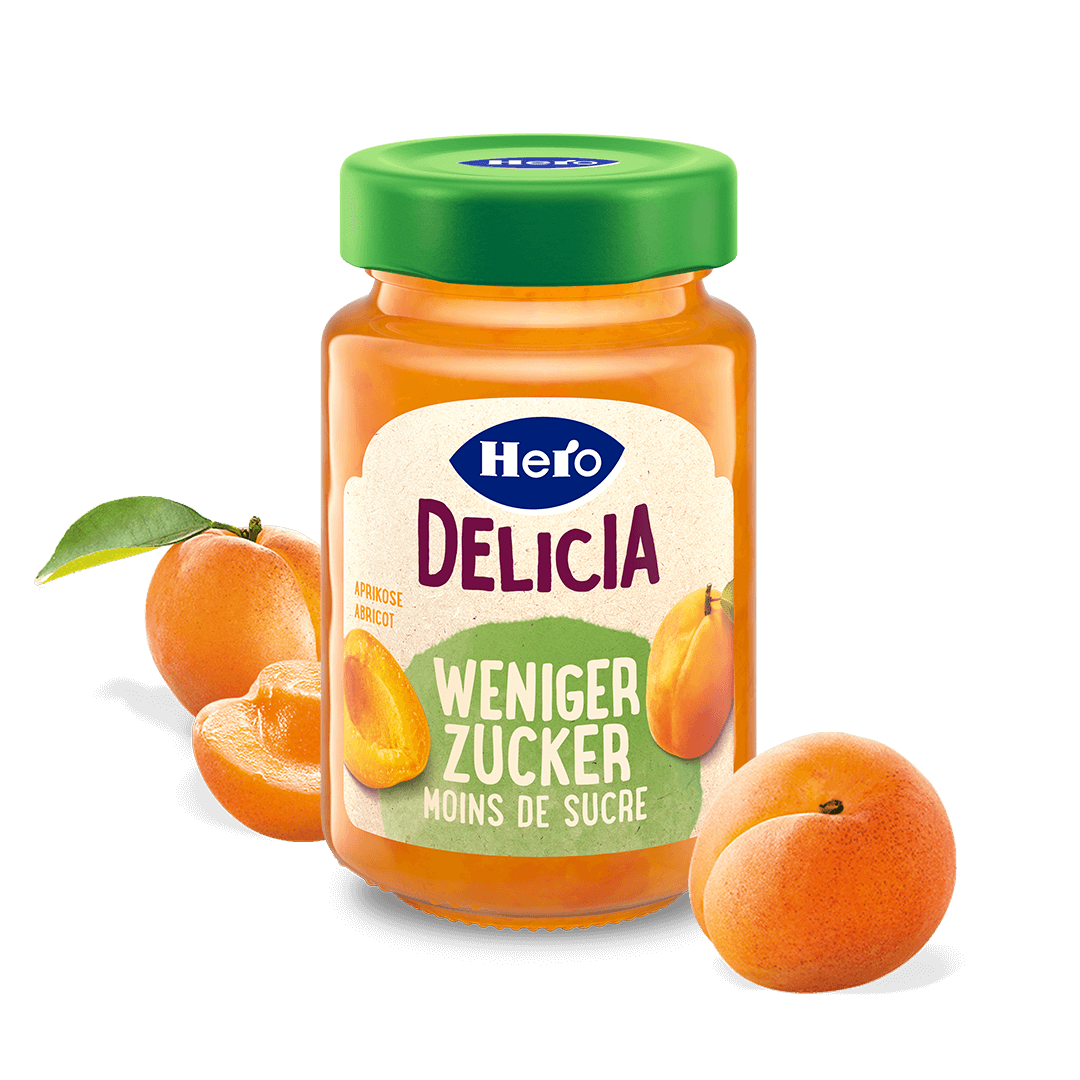 Delicia Weniger Zucker Aprikose Packshot